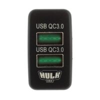 Suits Toyota Early Dual QC3 USB Socket Green Illum 12v