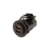 DUAL USB SOCKET PORT A- 5v 2.4a PORT B- QC3.0 3.6-12v 18w ( 10 pack )