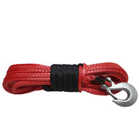 VRS 9MM x 30M Synthetic Winch Rope - Red Tow Recovery Cable 4WD Car Truck Offroad