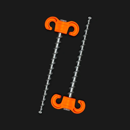 Tiegear Hard Terra Spiral Screw Pegs - Available as a 2, 4 or 6 Pack