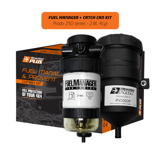 Direction Plus Fuel Manager Pre-Filter + Ultimate Catch Can Kit - Suits Toyota Prado 250 Series