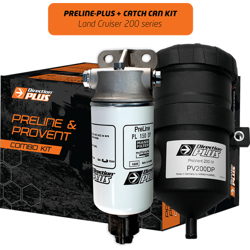 Direction Plus Preline-Plus Pre-Filter + Provent Combo Kit -  Suits Toyota Landcruiser 200 Series 