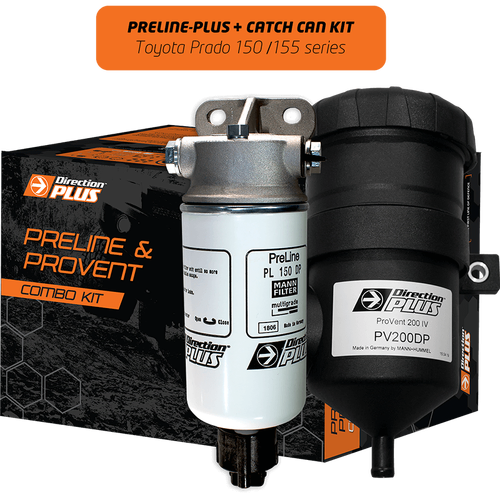 Direction Plus Preline-Plus Pre-Filter + Provent Combo Kit - Suits Toyota Prado 150 / 155 Series 