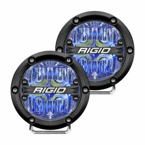 Rigid Industries 360- Series 4inch LED Off-Road Drive Optic w/Blue Backlight Pair