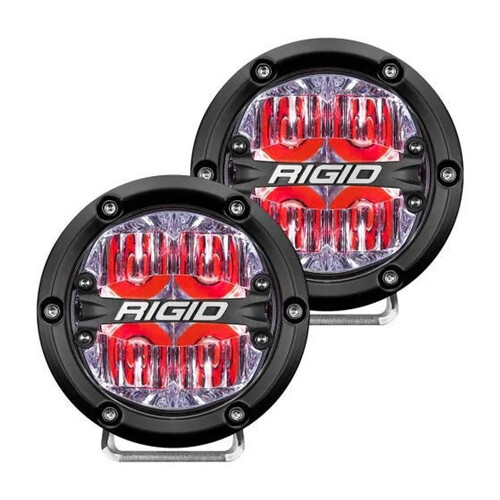 Rigid Industries 360- Series 4inch LED Off-Road Drive Optic w/Red Backlight Pair