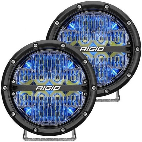 Rigid Industries 360-Series 6inch LED Off-Road Drive Optic w/Blue Backlight Pair