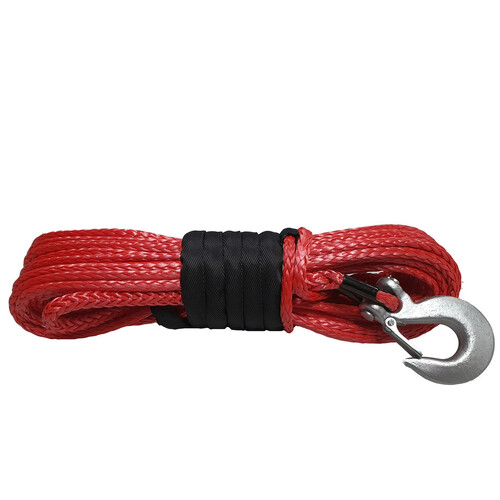 VRS 9MM x 30M Synthetic Winch Rope - Red Tow Recovery Cable 4WD Car Truck Offroad