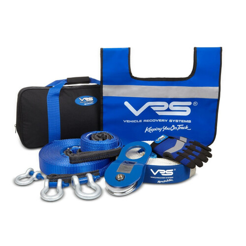 VRS Full Winch Recovery Kit - Snatch Shackle Gloves Extension Protector Bag Offroad 4WD