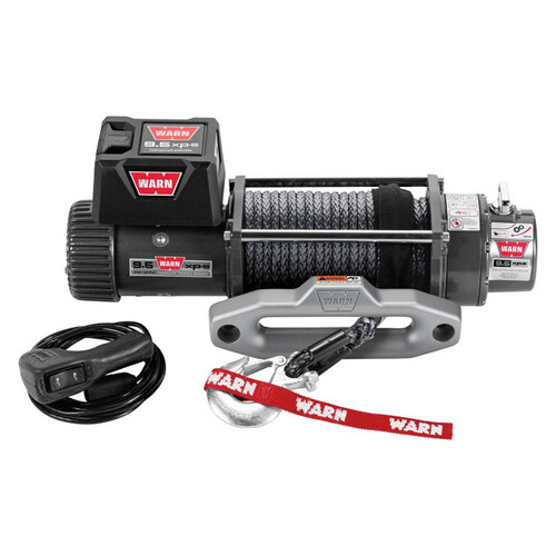 Warn 9.5xp-s 12V 9,500lbs Recovery Winch Spydura Synthetic Rope Polished Aluminium Hawse Fairlead