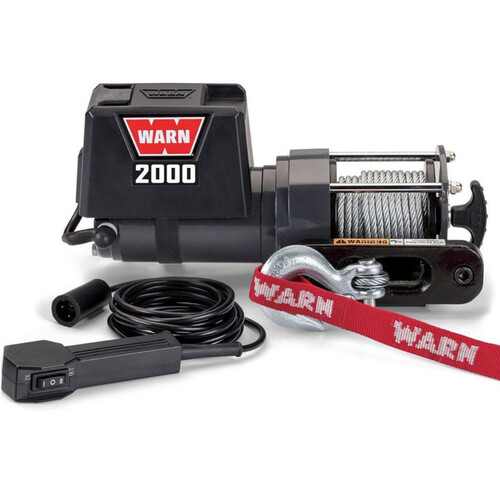 Warn 2000 DC 12V Electric Utility Winch 2000lb Steel Rope Hawse fairlead