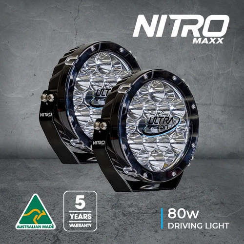 Ultra-Vision NITRO 80 Maxx 7″ LED Driving Light Pair