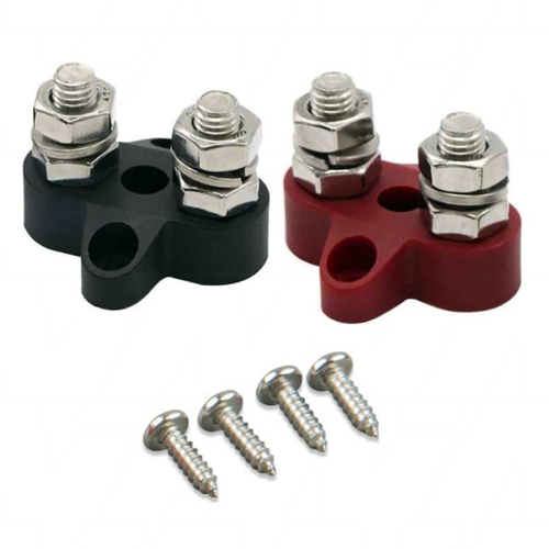 Victron Dual Terminal Stud M8-linked set (1 red/1 black)