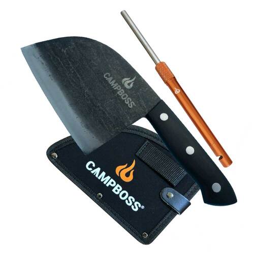 Campboss Boss Chopper - Camp Cooking Knife w/ Honing Steel